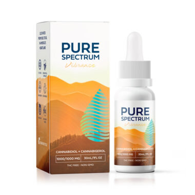 Pure Spectrum, Entourage CBD and CBG Oil, Vibrance, Broad Spectrum THC-Free, 1fl oz, 1000mg CBD and 1000mg CBG