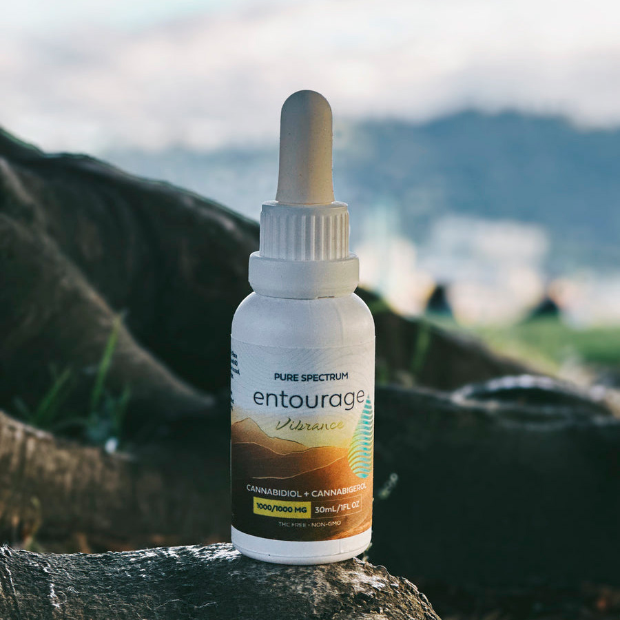 Pure Spectrum, Entourage CBD and CBG Oil, Vibrance, Broad Spectrum THC-Free, 1fl oz, 1000mg CBD and 1000mg CBG