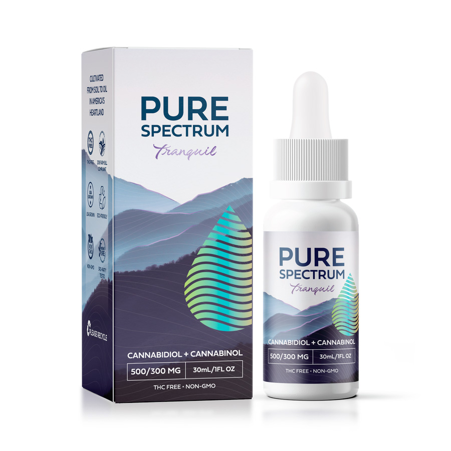 Pure Spectrum, Entourage CBD and CBN Oil, Tranquil, Broad Spectrum THC-Free, 1fl oz, 500mg CBD and 300mg CBN Pure Spectrum, Entourage CBD and CBN Oil, Tranquil, Broad Spectrum THC-Free, 1fl oz, 500mg CBD and 300mg CBN
