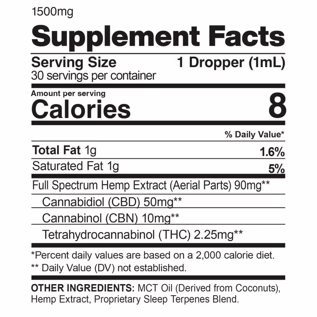 CBDfx, CBN + Delta-9 THC Drops: Sweet Dreams Blend, Full Spectrum, 1fl oz, 67.5mg THC + 300mg CBN + 1500mg CBD