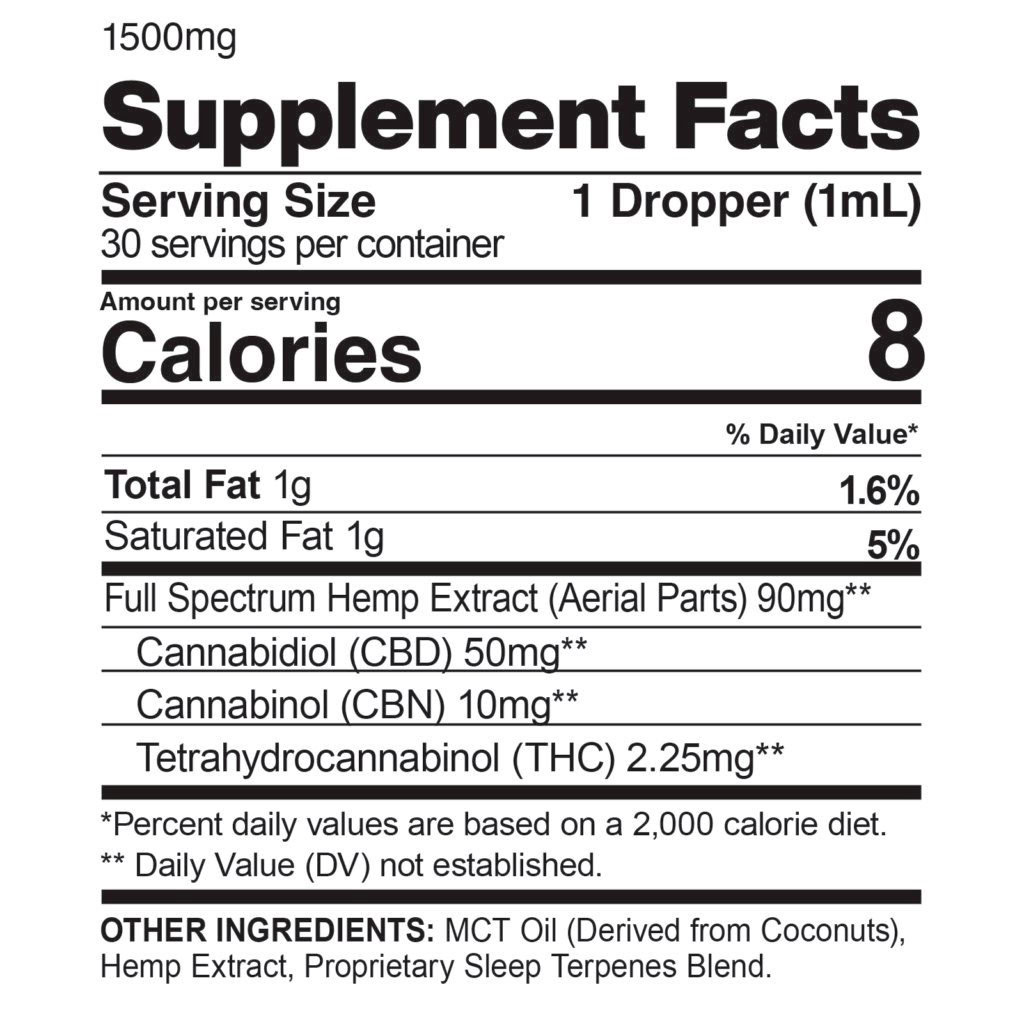 CBDfx, CBN + Delta-9 THC Drops- Sweet Dreams Blend, Full Spectrum, 1oz, 67.5mg THC + 300mg CBN + 1500mg CBD 1