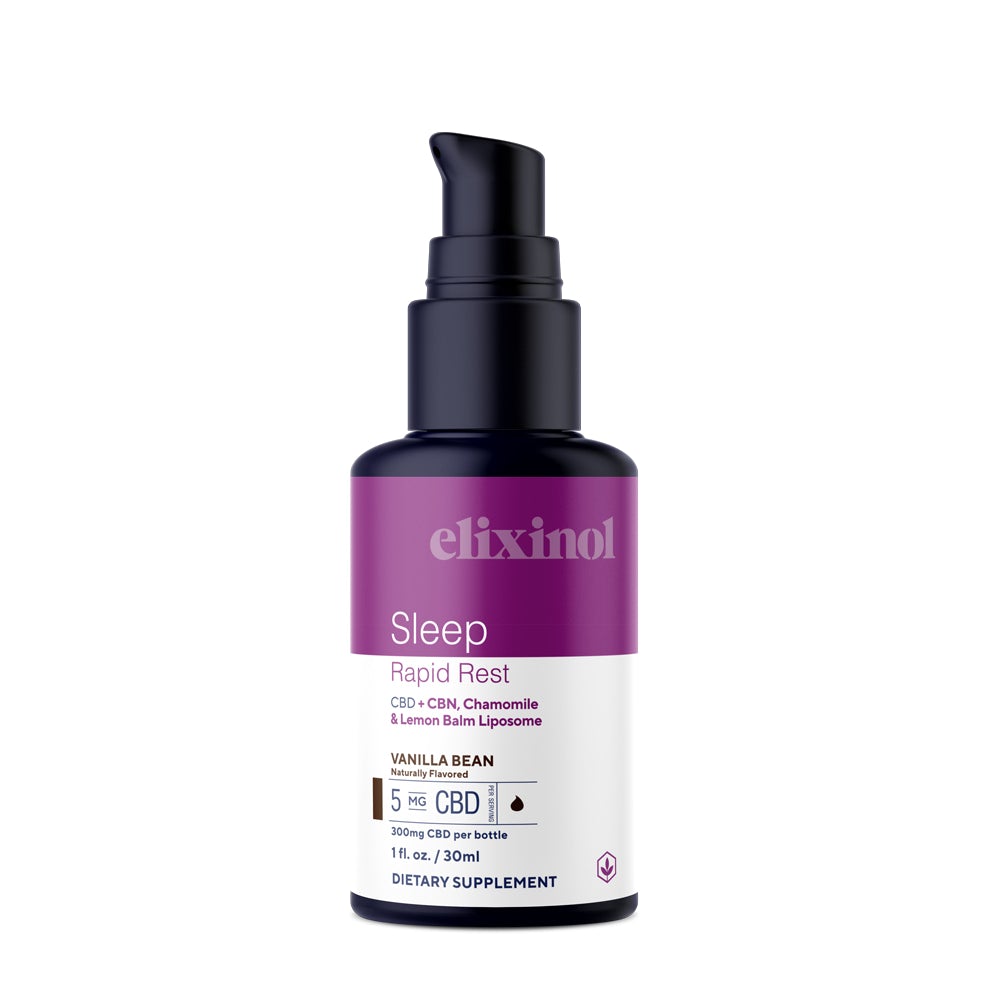Elixinol, Sleep Rapid Rest CBD + CBN Liposome, Broad Spectrum THC-Free, Vanilla Bean, 1oz, 300mg CBD 2