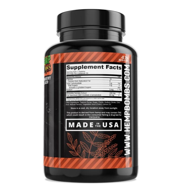 Hemp Bombs, Boswellia CBD Gummies, Full Spectrum, 50ct, 1000mg CBD CBD.market