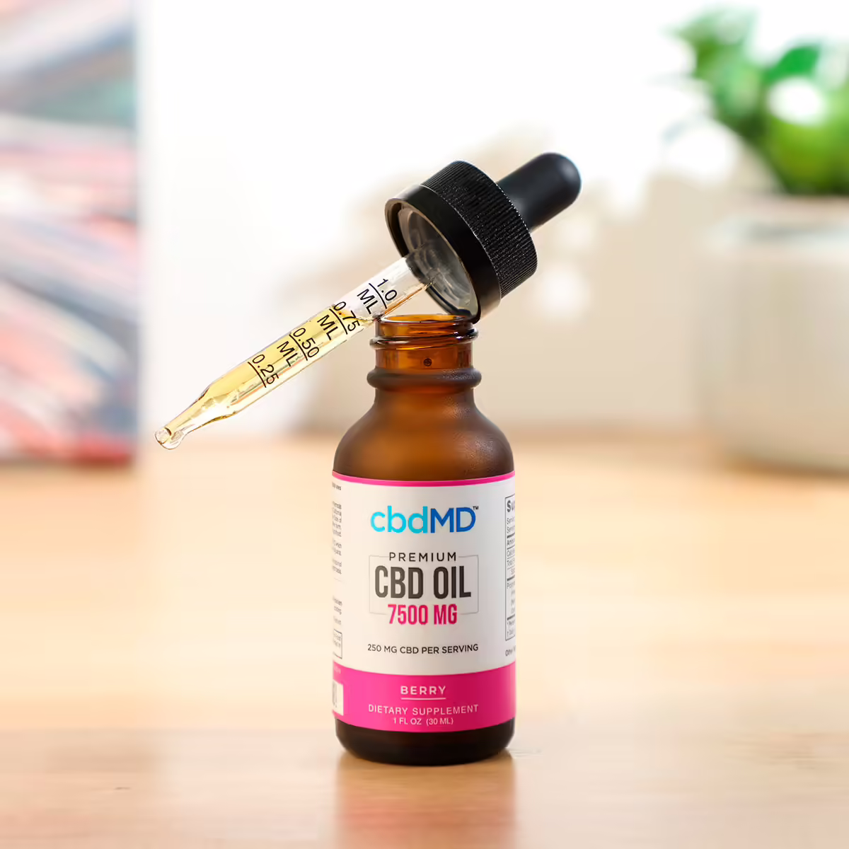 cbdMD, CBD Oil Tincture, Broad Spectrum THC-Free, Berry, 1fl oz, 7500mg CBD