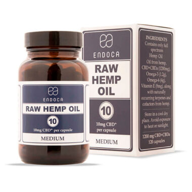 Endoca, Raw CBD + CBDa Capsules 10mg Medium, Full Spectrum, 120ct, 1200mg CBD+CBDa