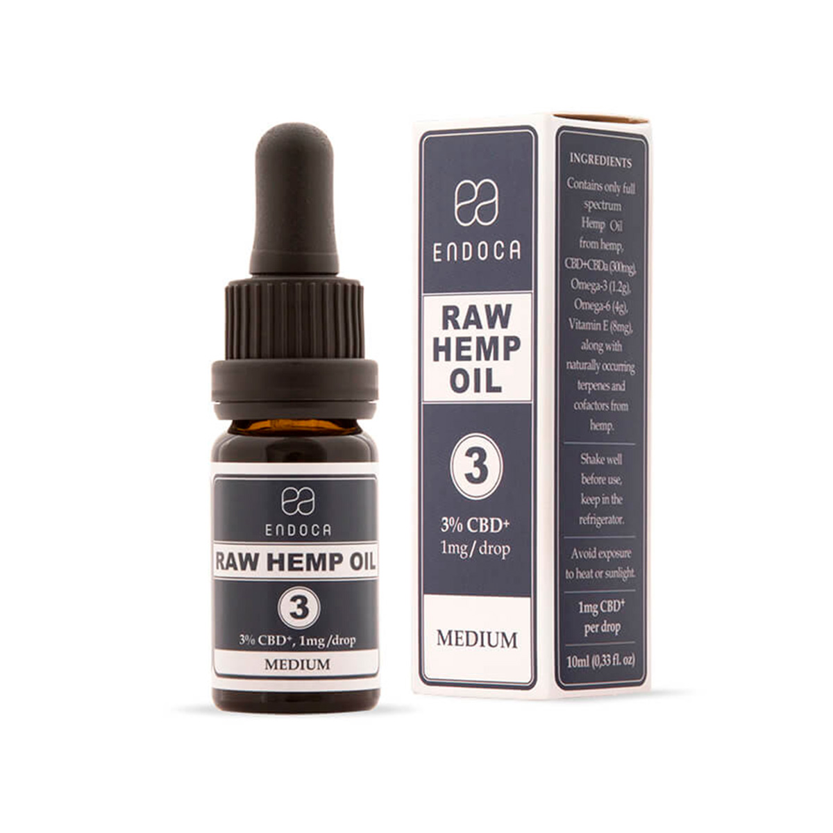 Endoca, Raw CBD + CBDa Oil 3% Medium, Full Spectrum, 1fl oz, 900mg CBD+CBDa