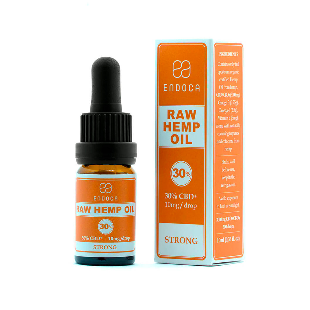 Endoca, Raw CBD + CBDa Oil 30% Strong, Full Spectrum, 0.33fl oz, 3000mg CBD+CBDa