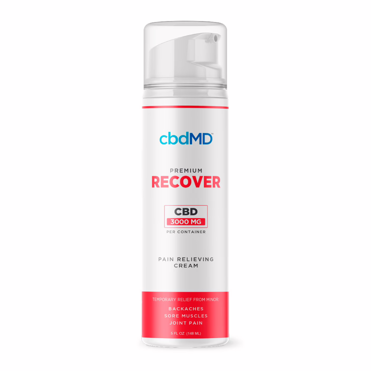 cbdMD, CBD Recover Pump, Broad Spectrum THC-Free, 5fl oz, 3000mg CBD