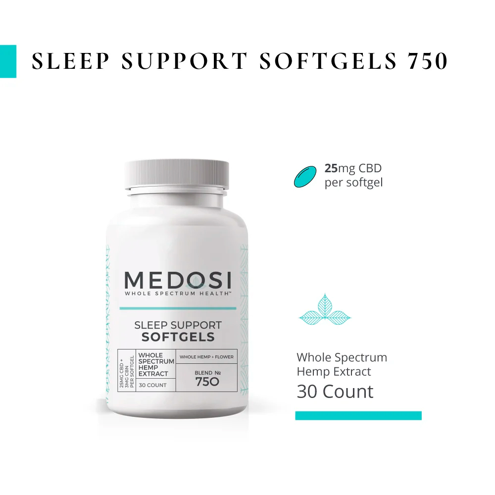 Medosi, CBD Sleep Support Softgels, Full Spectrum, 30ct, 90mg CBN + 750mg CBD 1