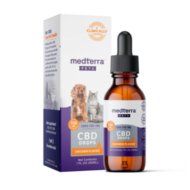 Medterra, CBD Drops for Dogs + Cats, Isolate THC-Free, Chicken, 1fl oz, 750mg CBD