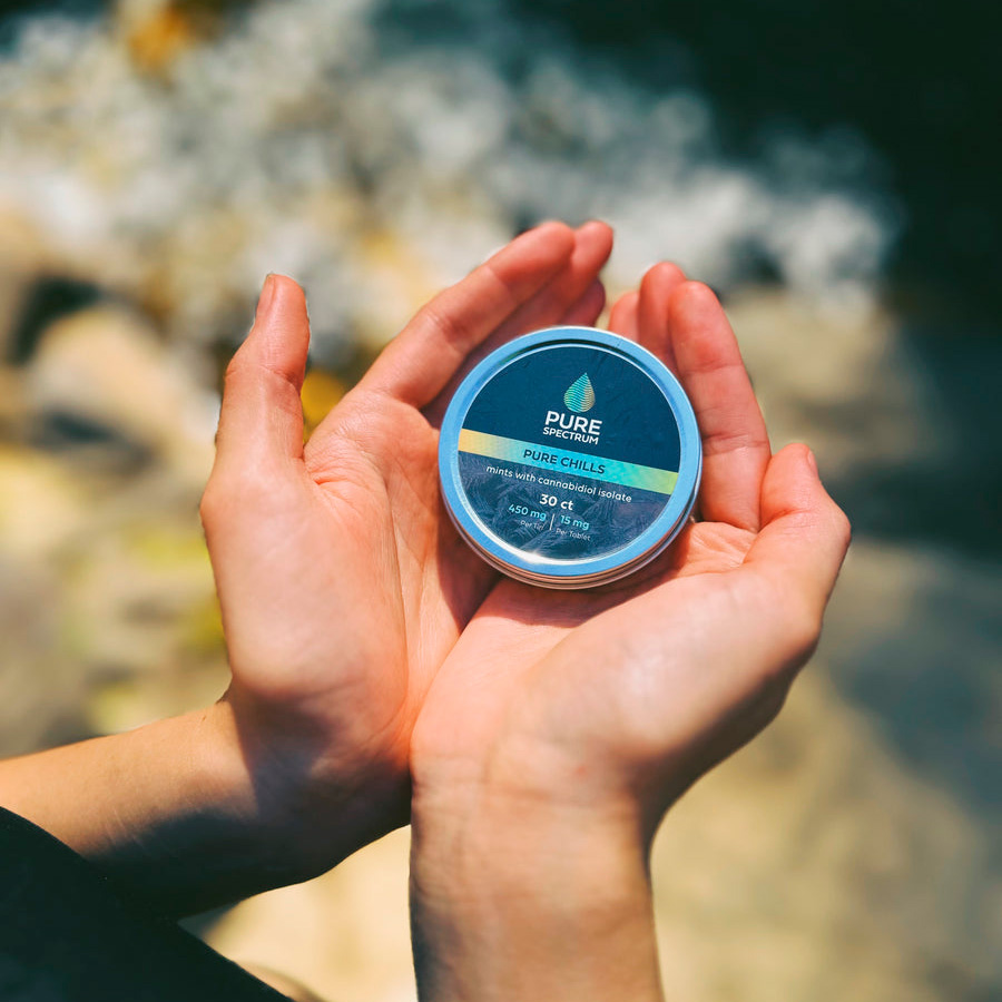 Pure Spectrum, Pure Chill CBD Mints, Isolate THC-Free, 30ct, 450mg CBD