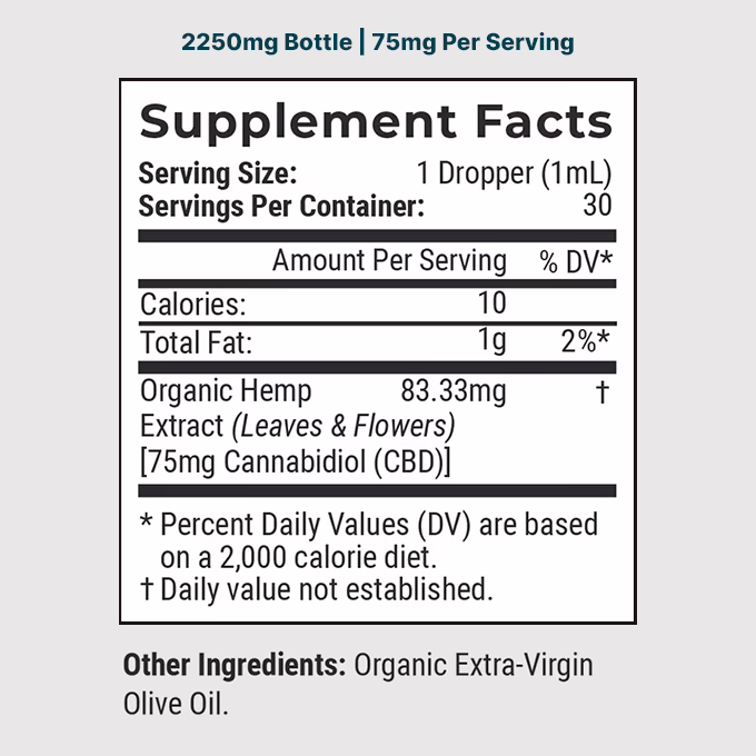 Joy Organics, Unflavored Organic CBD Tincture, Broad Spectrum THC-Free, 1fl oz, 2250mg CBD