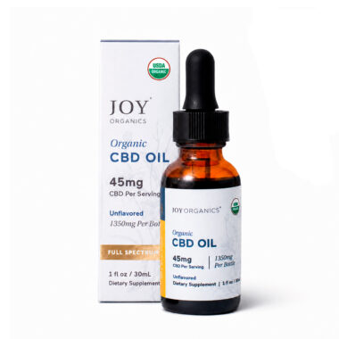 Joy Organics, Unflavored Organic CBD Tincture, Full Spectrum, 1fl oz, 1350mg CBD