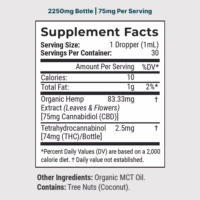 Joy Organics, Unflavored Organic CBD Tincture, Full Spectrum, 1fl oz, 2250mg CBD