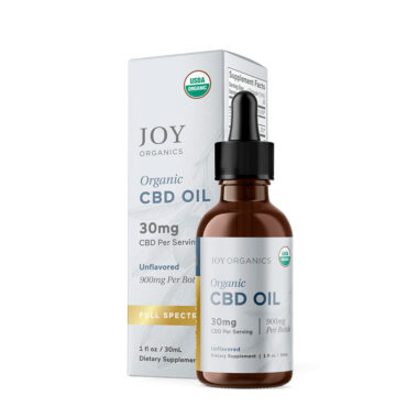 Joy Organics, Unflavored Organic CBD Tincture, Full Spectrum, 1fl oz, 900mg CBD