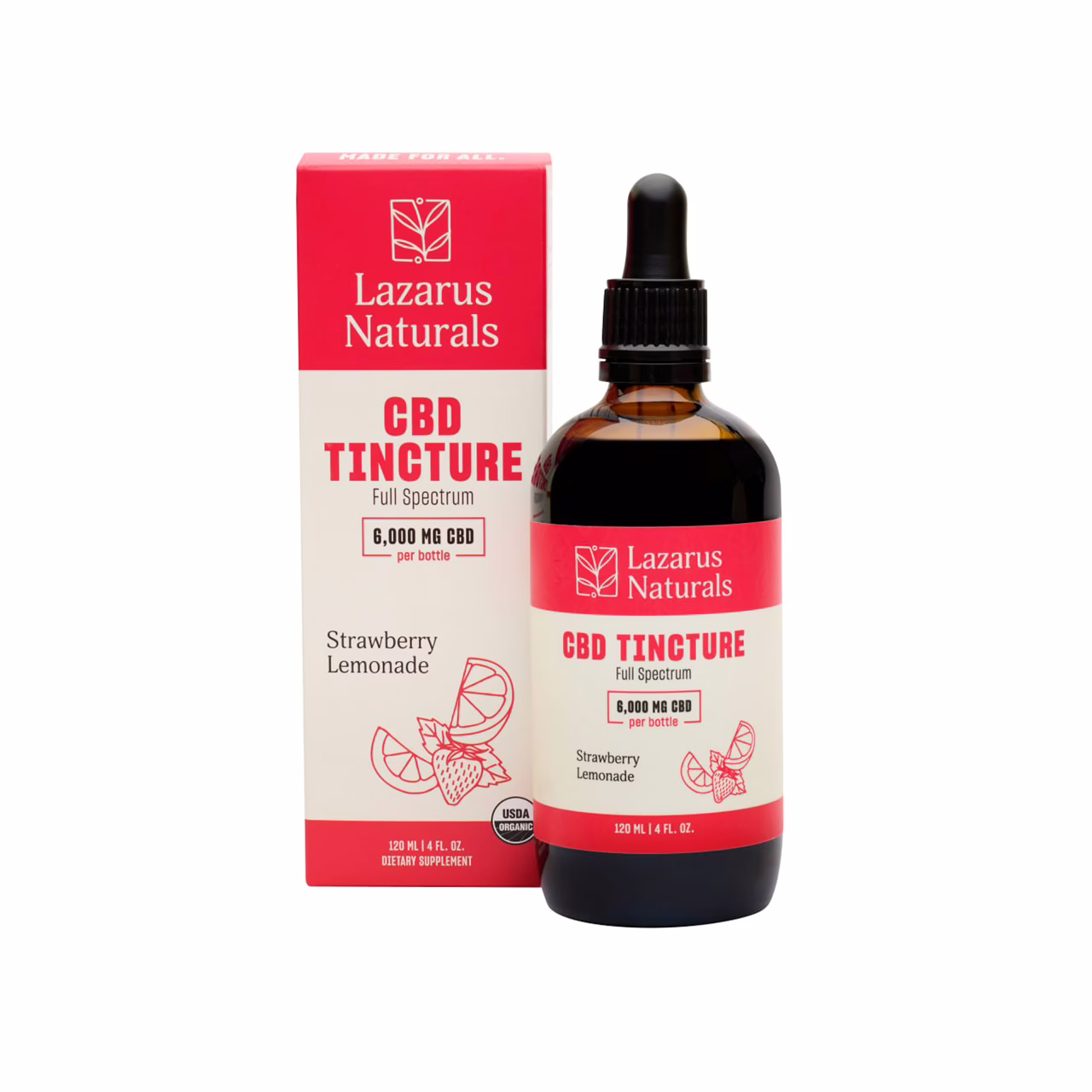 Lazarus Naturals, CBD Tincture, Strawberry Lemonade, Full Spectrum, 4fl oz, 6000mg CBD 2 Lazarus Naturals, CBD Tincture, Strawberry Lemonade, Full Spectrum, 4fl oz, 6000mg CBD