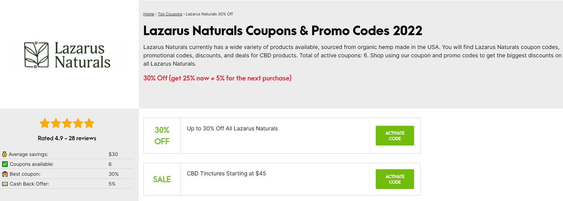 Best Coupons and Promo & Deals for CBD Brands 