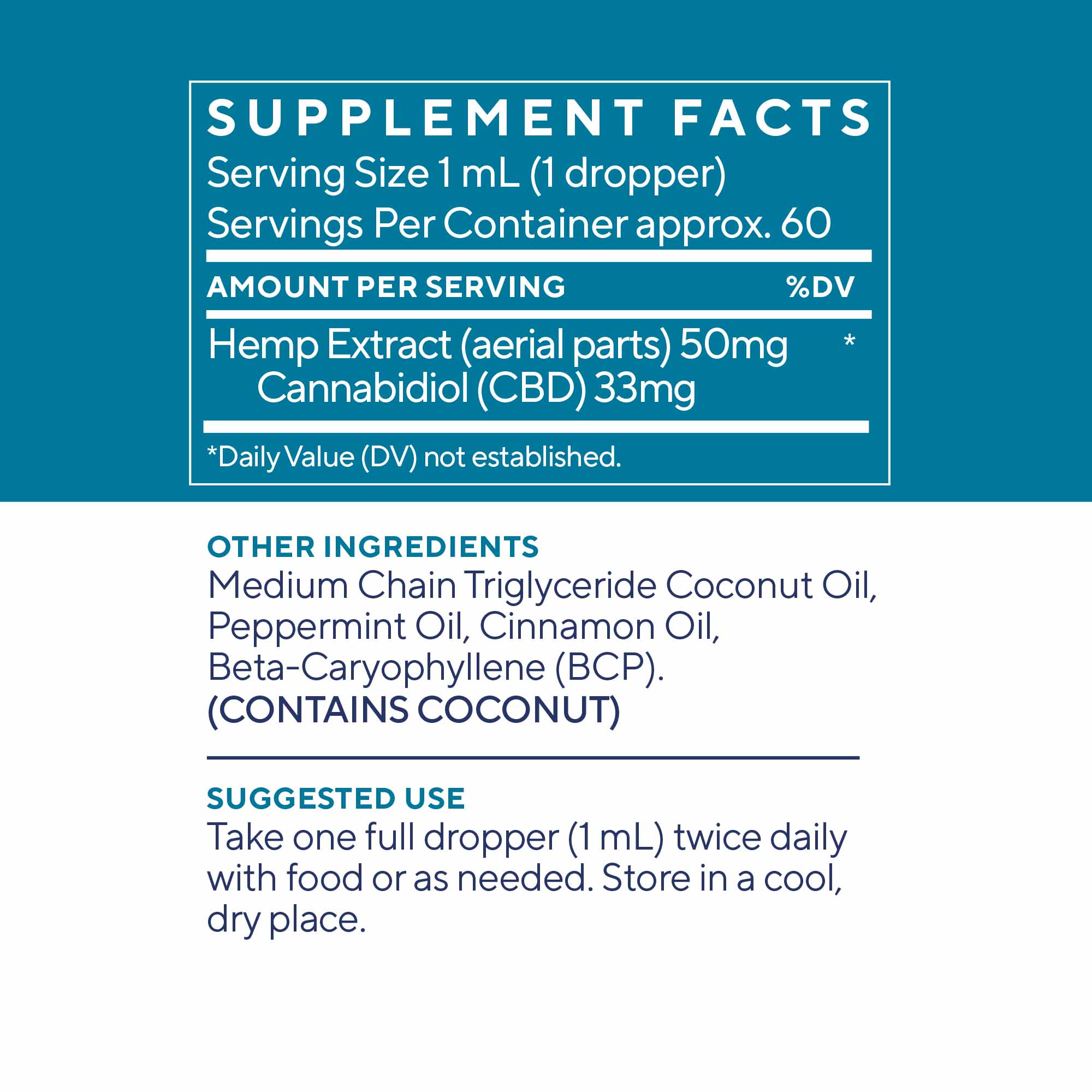 Elixinol, Daily Balance CBD Tincture, Full Spectrum, Cinnamint, 2oz, 2000mg CBD 1