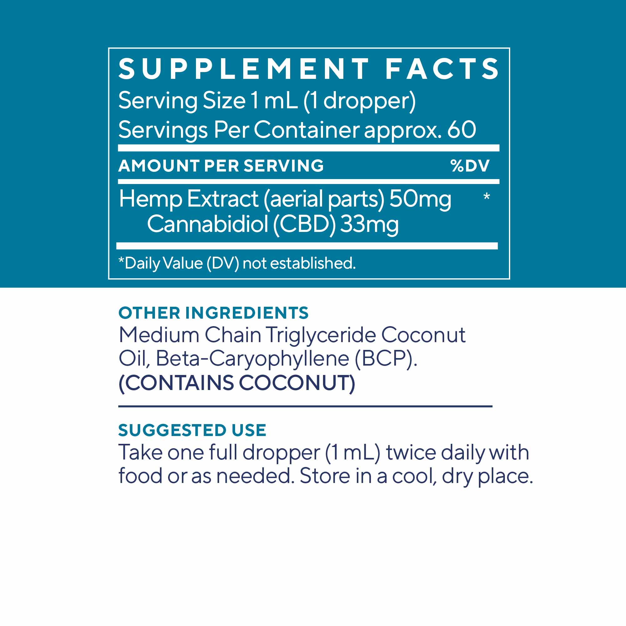 Elixinol, Daily Balance CBD Tincture, Full Spectrum, Natural Flavor, 2oz, 2000mg CBD 2