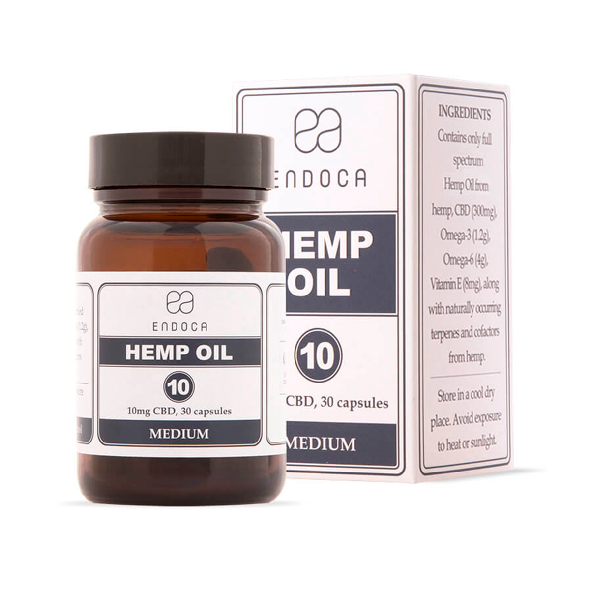 Endoca, CBD Capsules 10mg Medium, Full Spectrum, 120ct, 1200mg CBD Endoca, CBD Capsules 10mg Medium, Full Spectrum, 120ct, 1200mg CBD