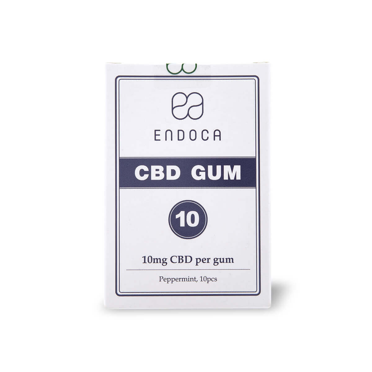 Endoca, CBD Chewing Gum, Peppermint, 10ct, 100mg CBD
