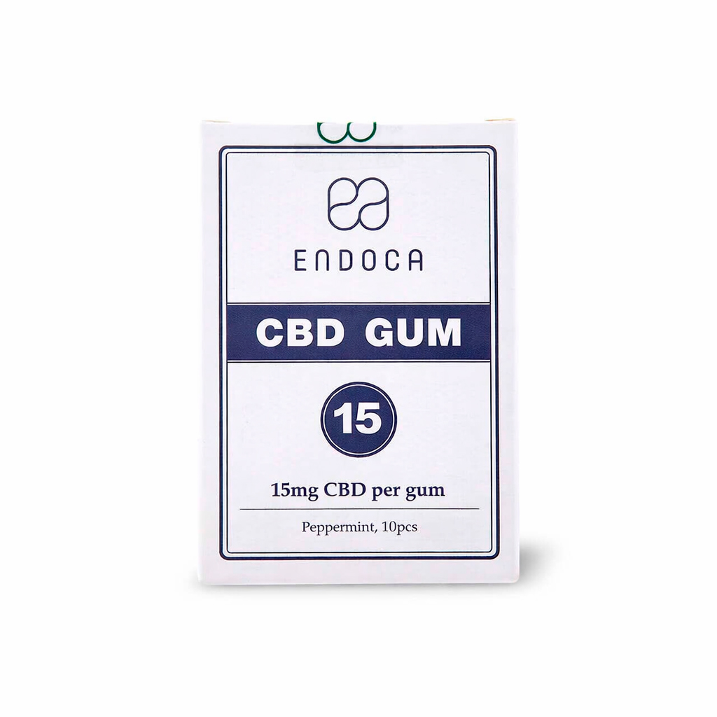 Endoca, CBD Chewing Gum, Peppermint, 10ct, 150mg CBD