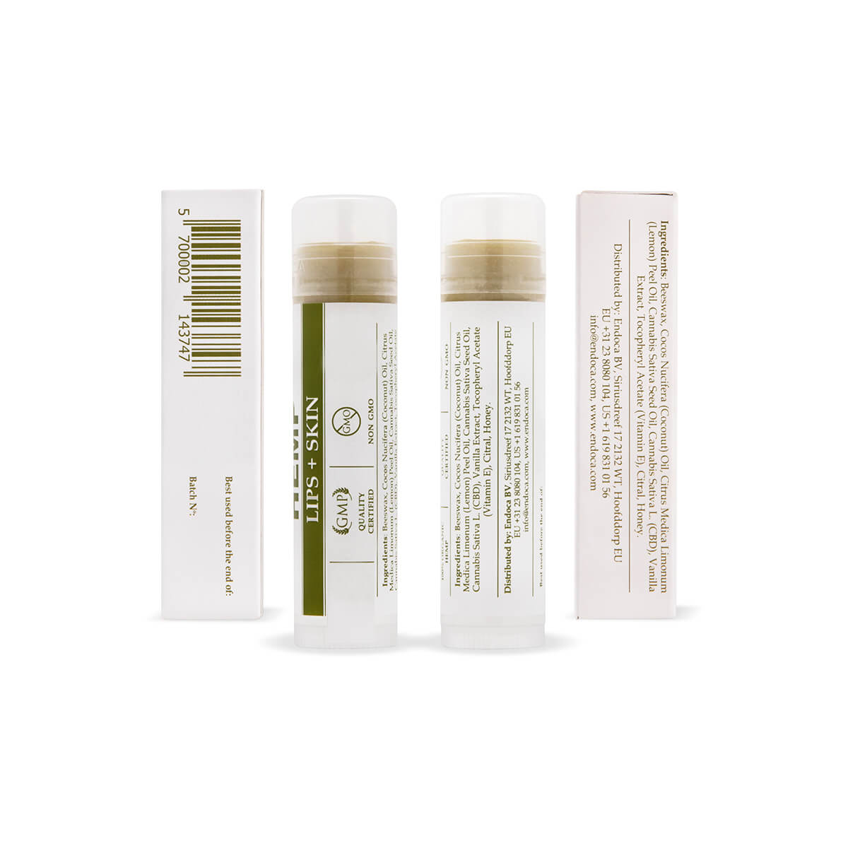 Endoca, CBD Lip Balm, Broad Spectrum THC-Free, .15oz, 20mg 1