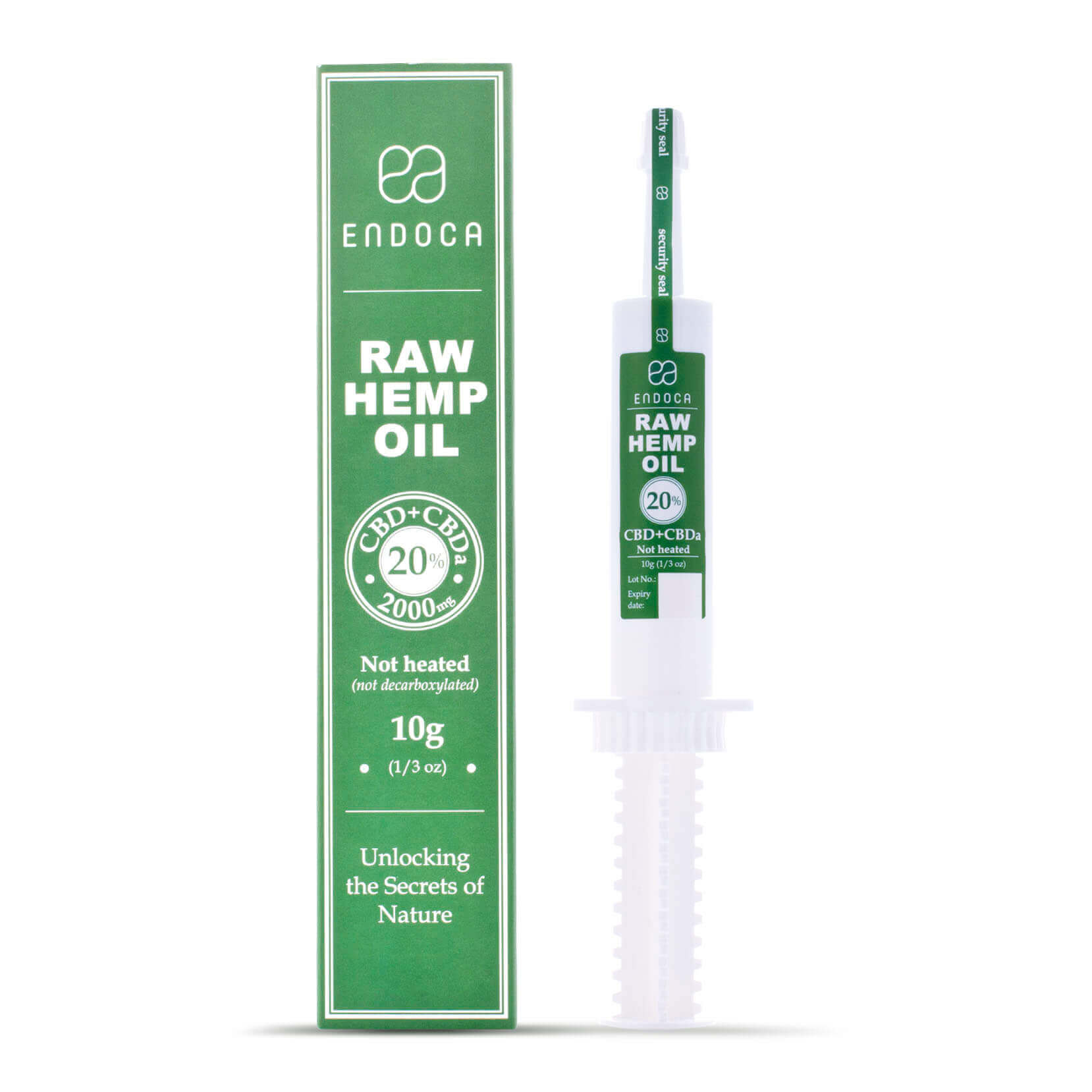 Endoca, Raw Hemp Oil Extract 20%, Full Spectrum, 0.33oz, 2000mg CBD+CBDA 1