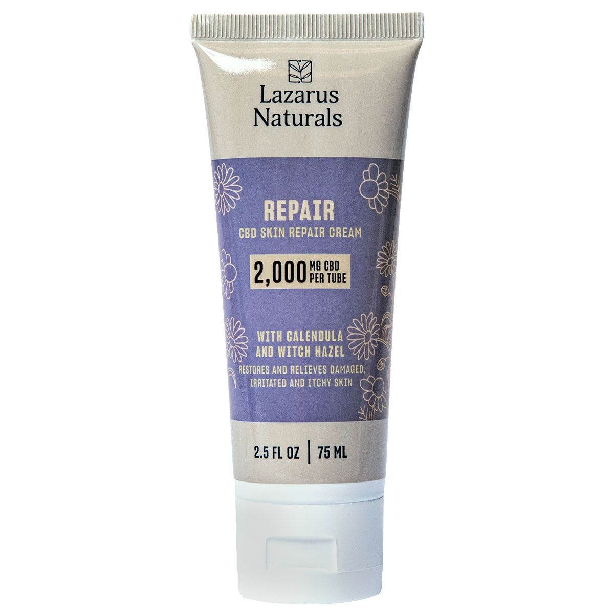 Lazarus Naturals, CBD Skin Repair Cream, Full Spectrum, 2.5oz, 2000mg CBD 1