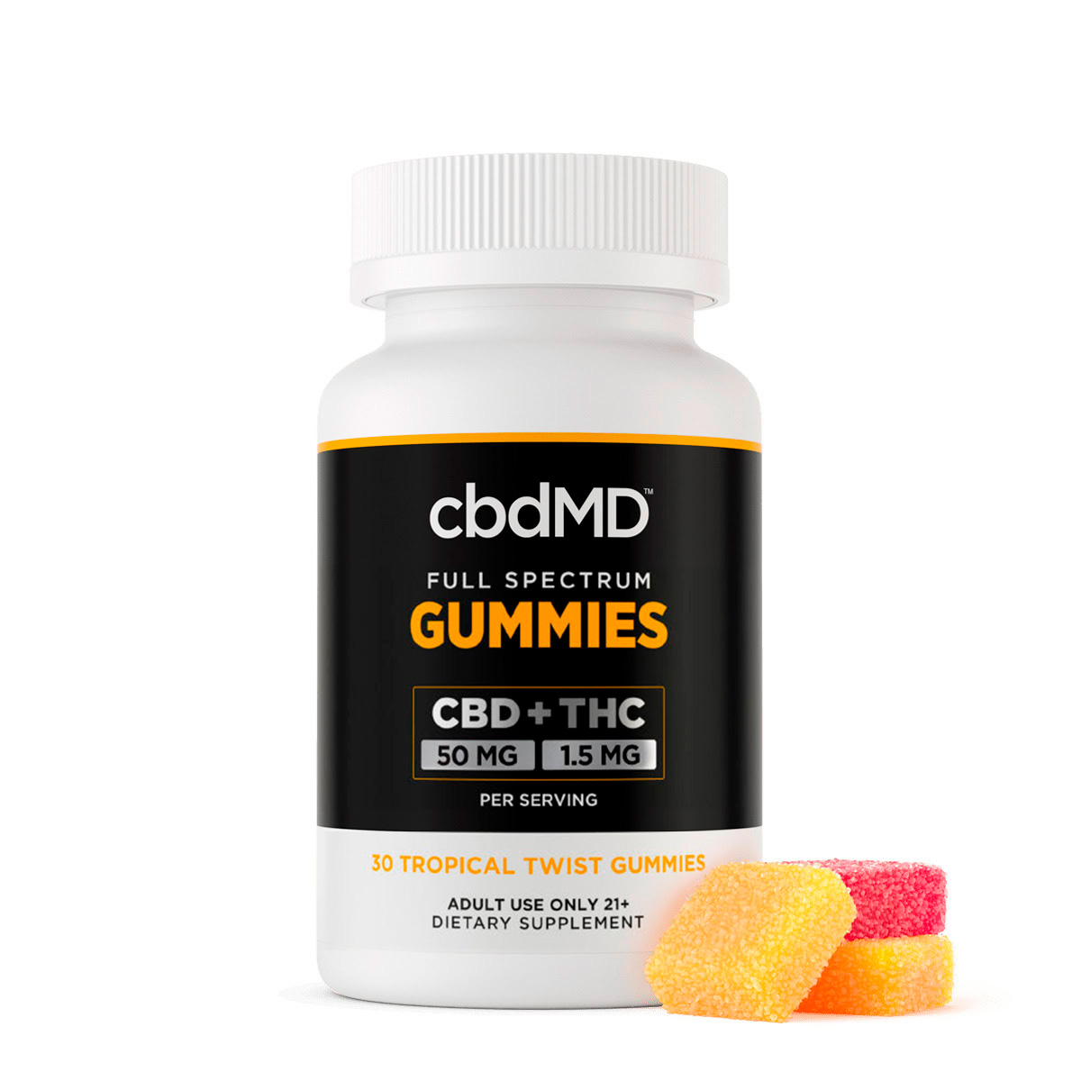cbdMD, CBD Tropical Twist Gummies, Full Spectrum, 30ct, 1500mg CBD cbdMD, CBD Tropical Twist Gummies, Full Spectrum, 30ct, 1500mg CBD