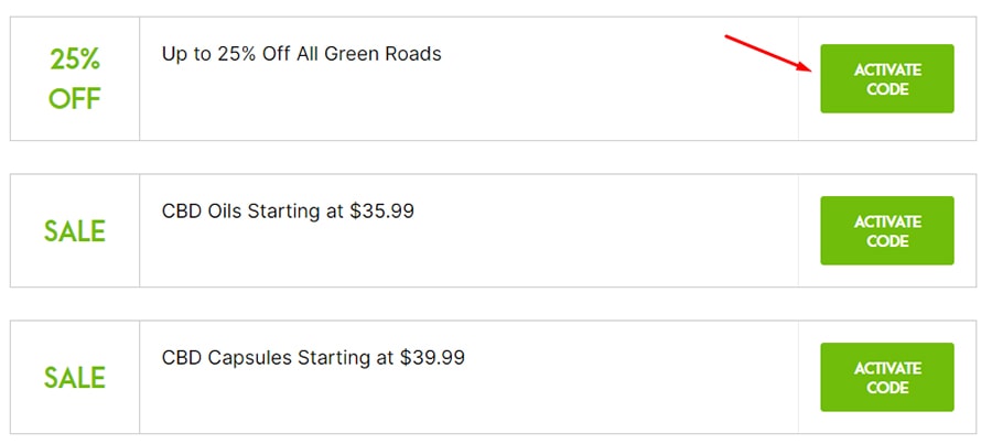 How to Apply a Green Roads Coupon Code? Step 1