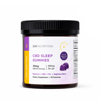 Joy Organics, CBD Sleep Gummies + CBN + THC, Nighttime Berry, Full Spectrum, 30ct, 30mg THC + 90mg CBN + 900mg CBD