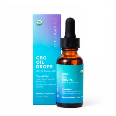 Joy Organics, Tranquil Mint Organic CBD + CBG Tincture, Full Spectrum, 1fl oz, 450mg CBD + 450mg CBG