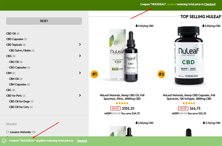 How to Apply NuLeaf Naturals Coupon Codes? Step 2