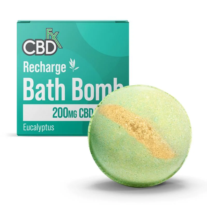 CBDfx, CBD Bath Bomb – Recharge, Eucalyptus, Isolate THC-Free, 200mg CBD 1