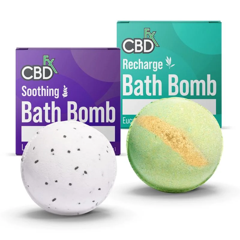 CBDfx, CBD Bath Bomb – Recharge, Eucalyptus, Isolate THC-Free, 200mg CBD