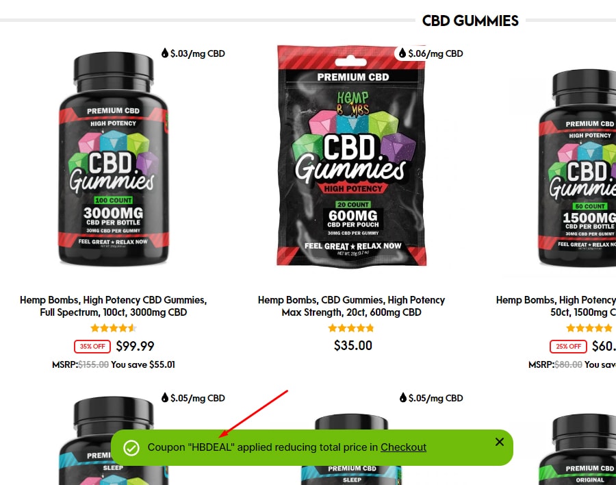 How to Apply Hemp Bombs CBD Coupons? Step 3