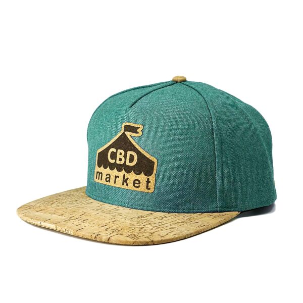 CBD.market Natural Cork Flat Brim Snapback Hat