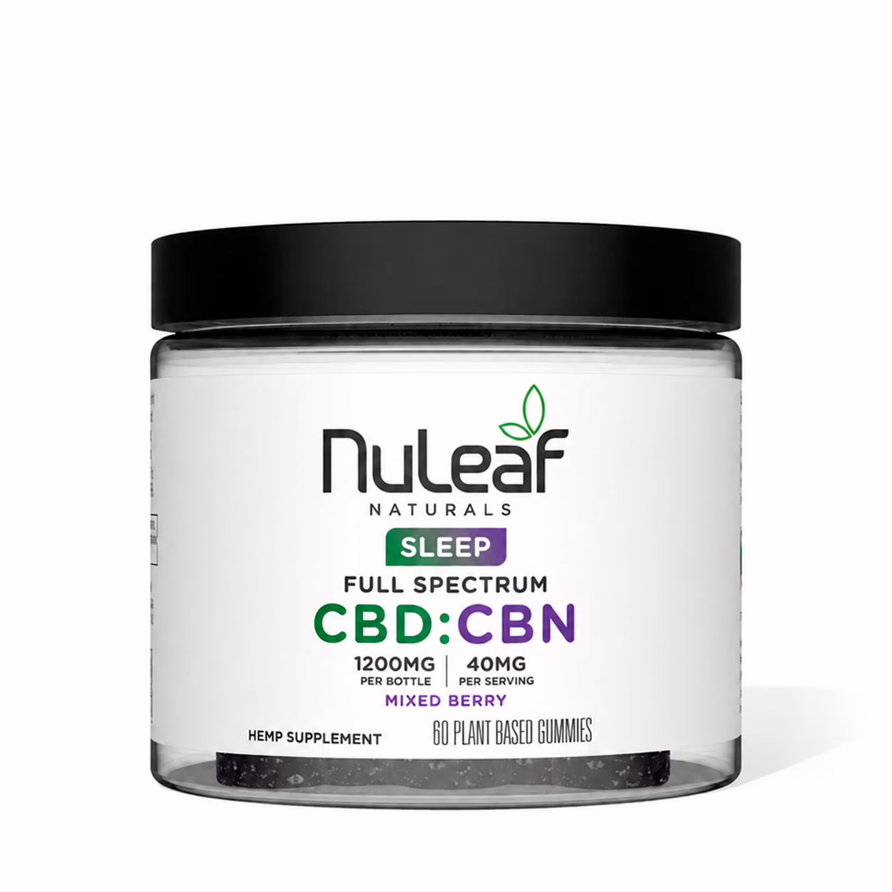 NuLeaf Naturals, CBD + CBN Gummies, Mixed Berry, Full Spectrum, 60ct, 900mg CBD + 300mg CBN 1 NuLeaf Naturals, CBD:CBN 3:1 Gummies, Mixed Berry, Full Spectrum, 60ct, 900mg CBD + 300mg CBN