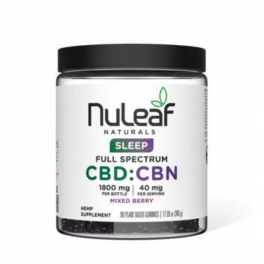 NuLeaf Naturals, CBD:CBN 3:1 Gummies, Mixed Berry, Full Spectrum, 90ct, 1350mg CBD + 450mg CBN