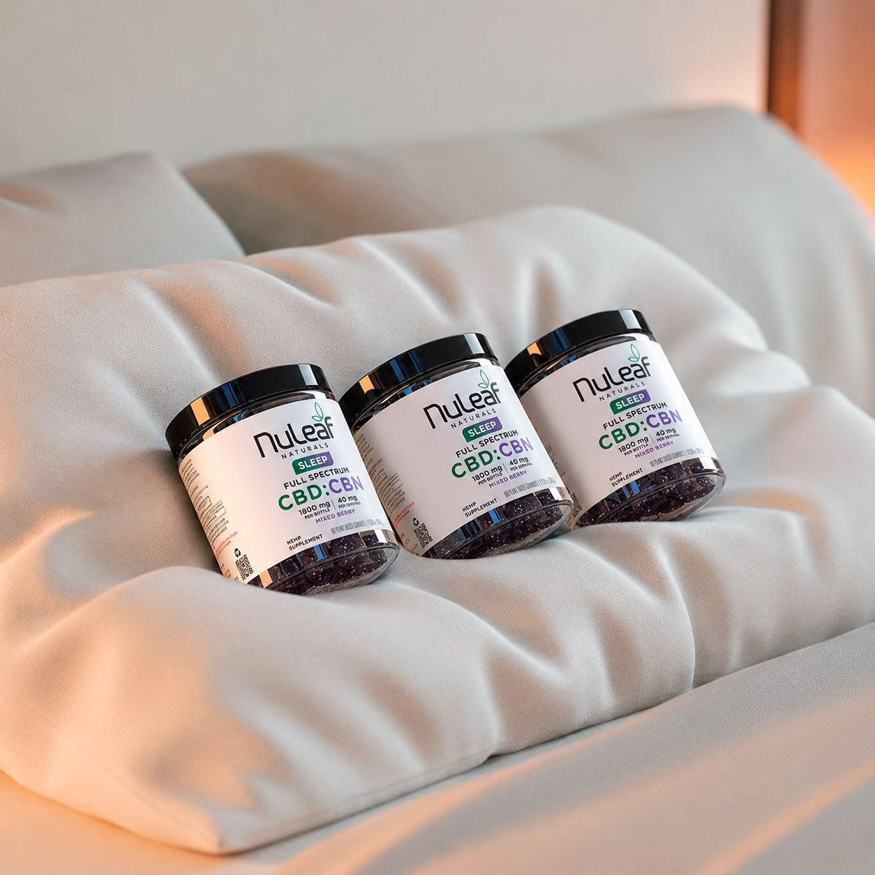 NuLeaf Naturals, CBD + CBN Gummies, Mixed Berry, Full Spectrum, 90ct, 1350mg CBD + 450mg CBN 1