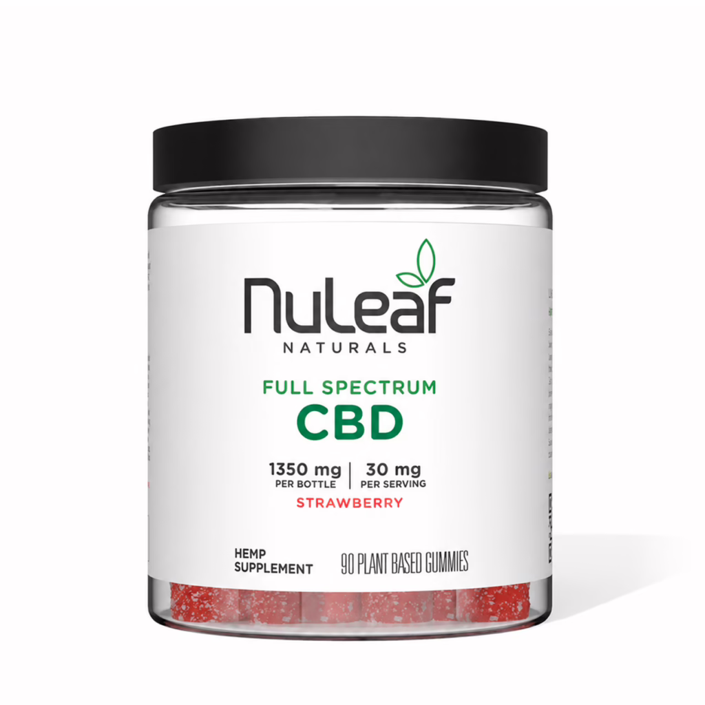 NuLeaf Naturals, CBD Gummies, Strawberry, Full Spectrum, 90ct, 1350mg CBD