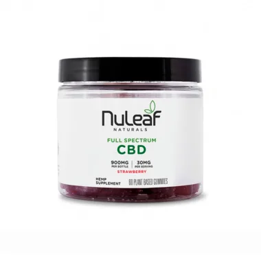 NuLeaf Naturals, Hemp CBD Gummies, Strawberry, Full Spectrum, 60ct, 900mg CBD