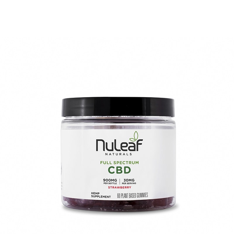 NuLeaf Naturals, Hemp CBD Gummies, Strawberry, Full Spectrum, 60ct, 900mg CBD