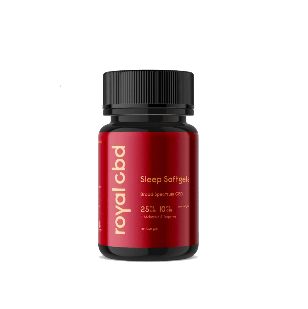 Royal CBD, CBD Sleep Softgel Capsules + CBN + Melatonin, 30ct, 750mg CBD + 300mg CBN