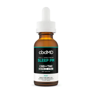cbdMD, CBD Oil Tincture Sleep PM, Full Spectrum, Mint, 1fl oz, 60mg THC + 1500mg CBD