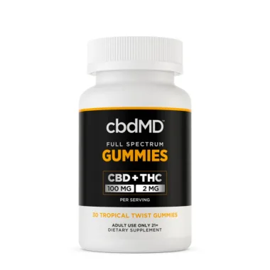 cbdMD, CBD Tropical Twist Gummies, Full Spectrum, 30ct, 3000mg CBD