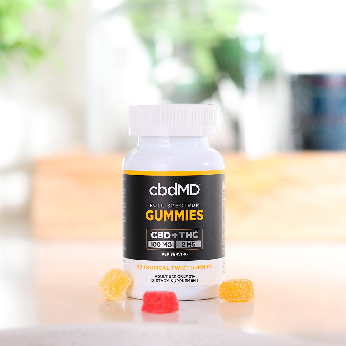 cbdMD, CBD Tropical Twist Gummies, Full Spectrum, 30ct, 3000mg CBD