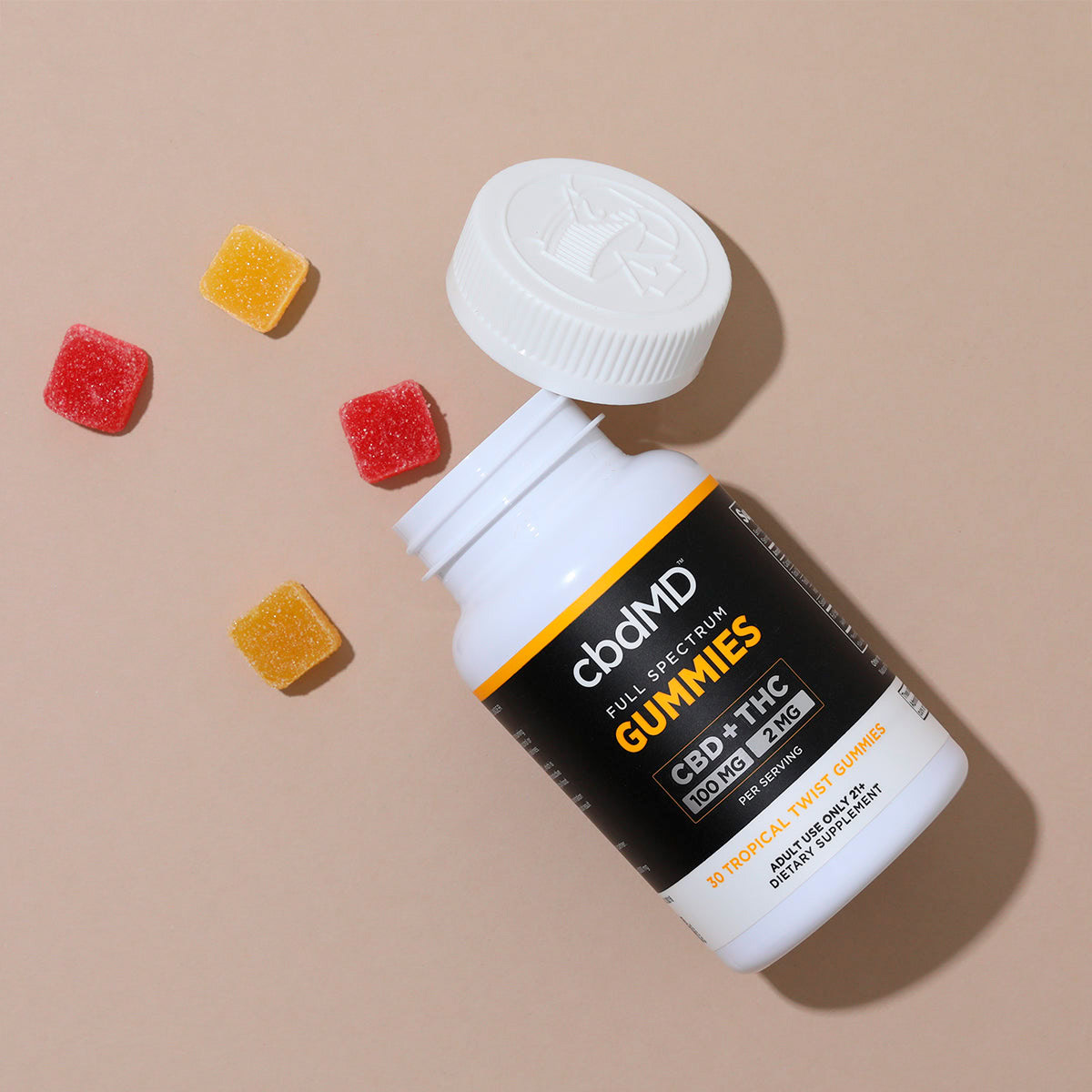 cbdMD, CBD Tropical Twist Gummies, Full Spectrum, 30ct, 3000mg CBD