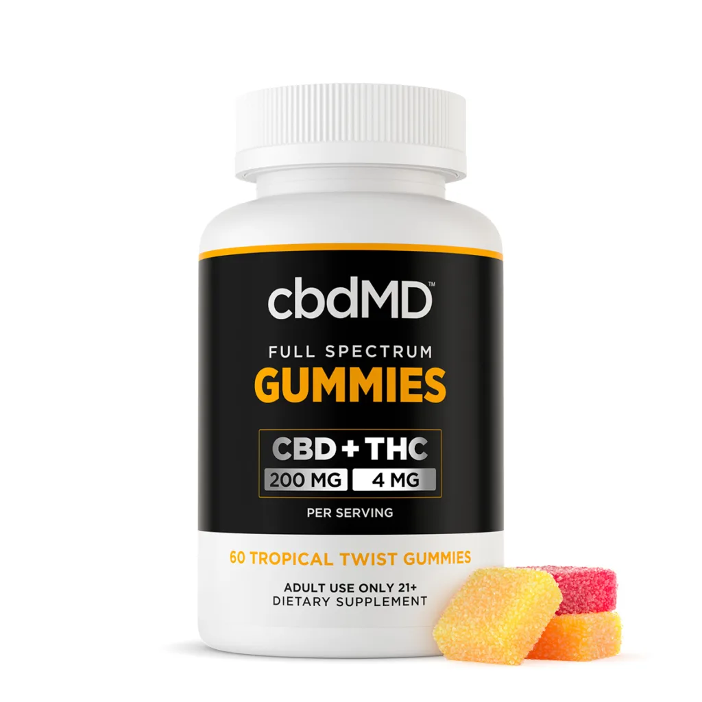 cbdMD, CBD Tropical Twist Gummies, Full Spectrum, 60ct, 6000mg CBD